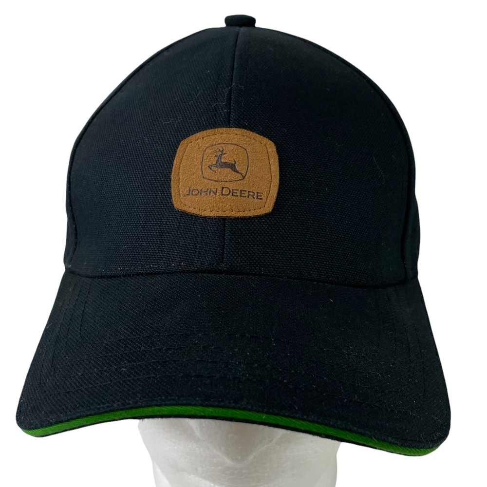 John Deere Leather Patch/Strap Black Baseball Hat… - image 4